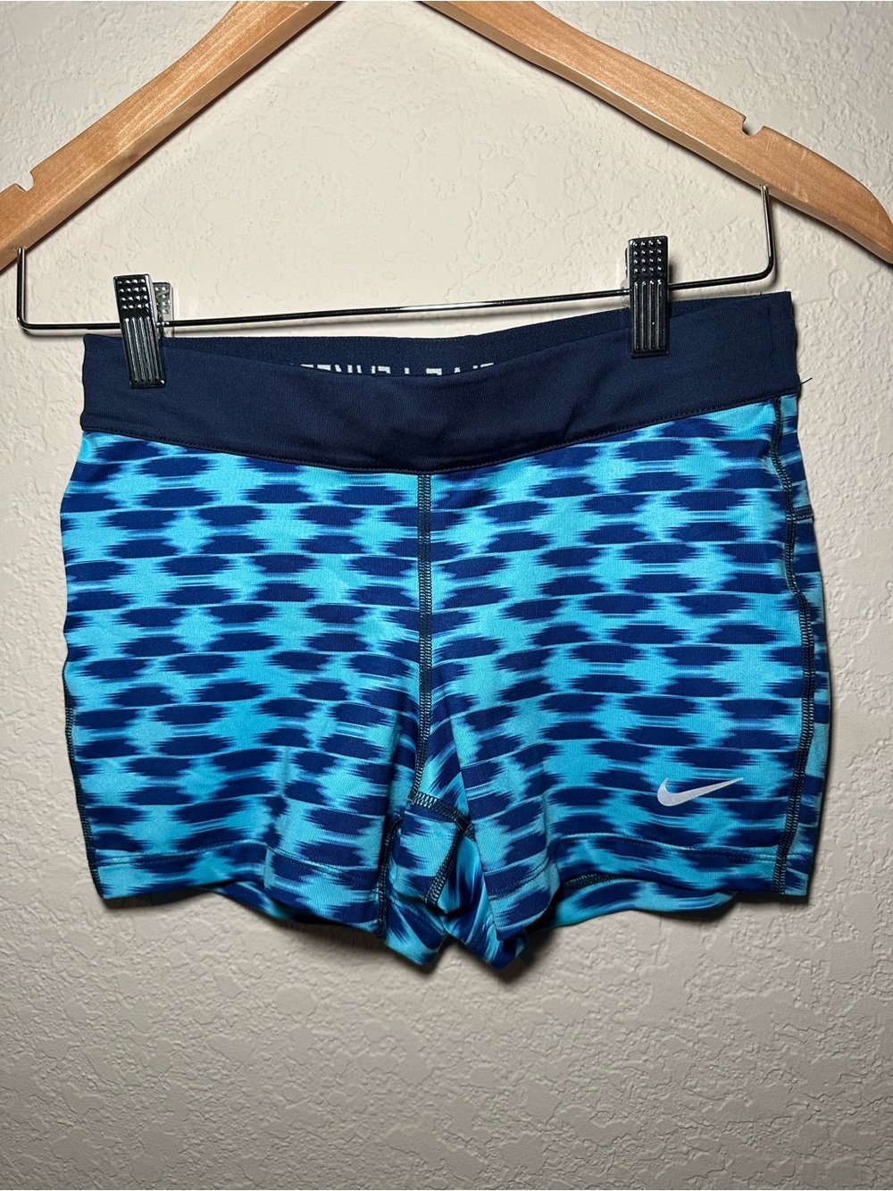 Nike Blue Dri-fit Patterned Running Shorts